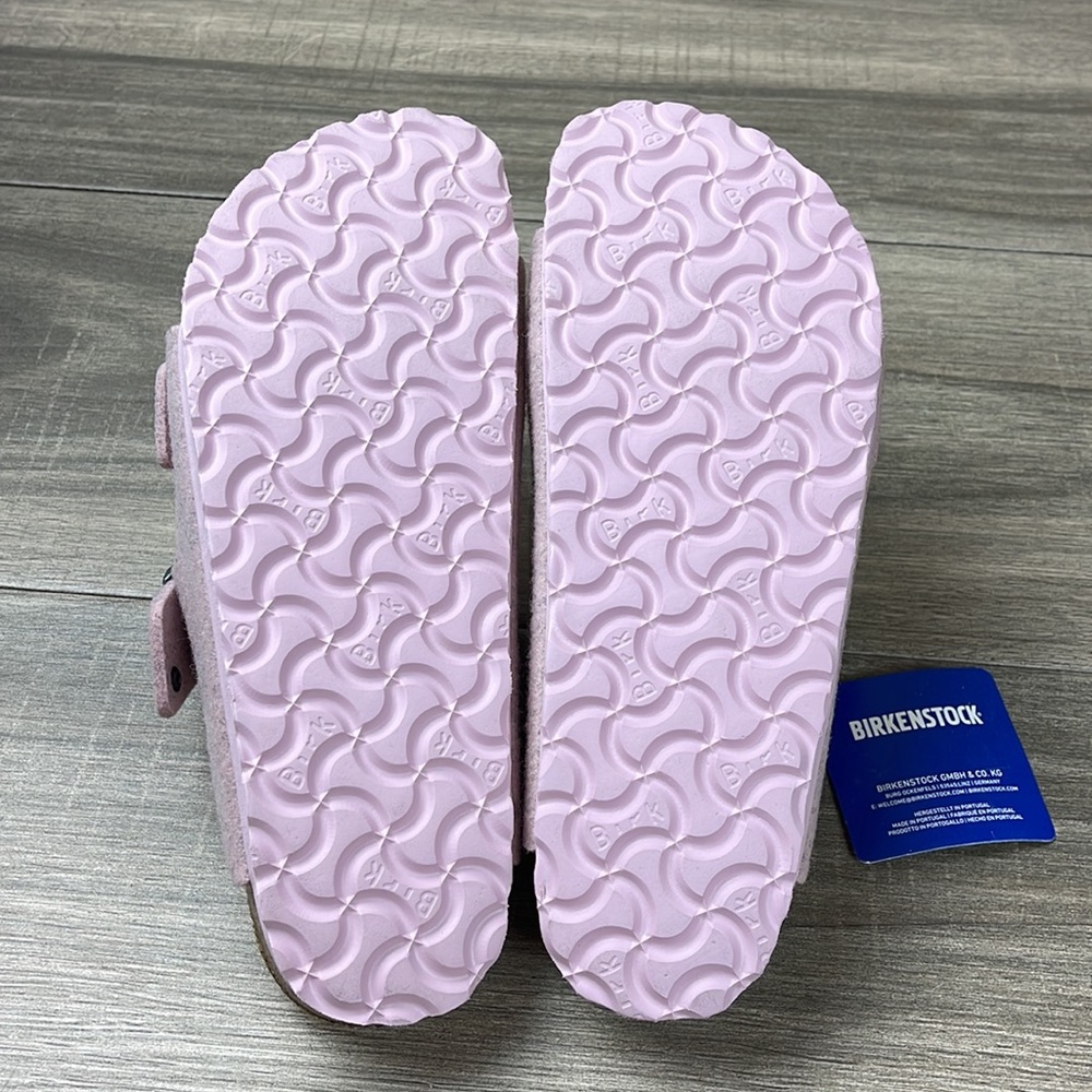 NWT Birkenstock Arizona Rivet Wool Soft Pink Sandals 7-7.5 US / 38 EUR - Picture 3 of 8